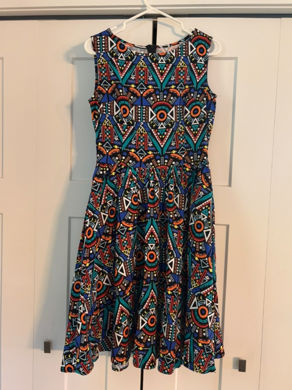 African Multi Colour Patterned Flared Dress
